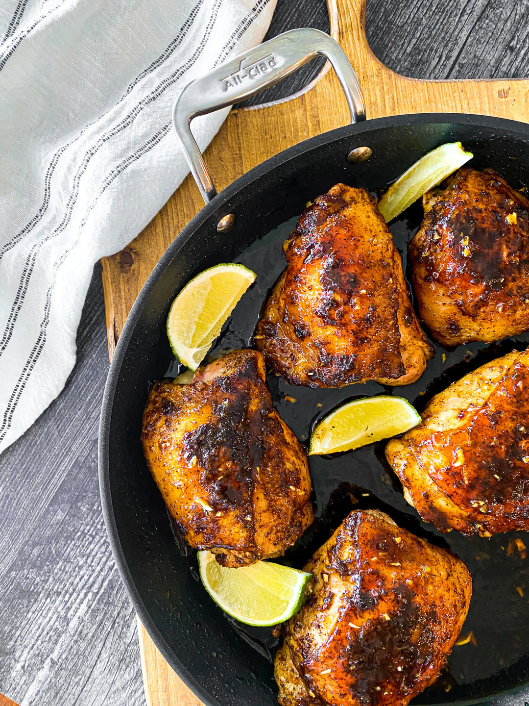 Crispy Honey Lime Chicken Thighs