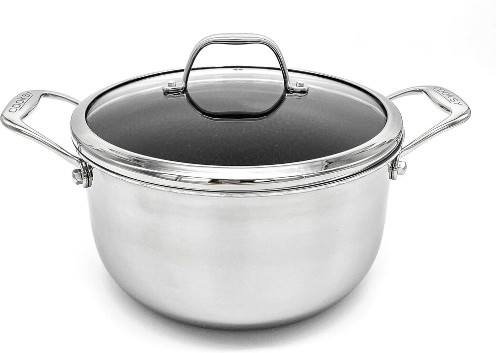 6.0 Quart Hexagon Surface Hybrid Stainless Steel Stock Pot with Lid