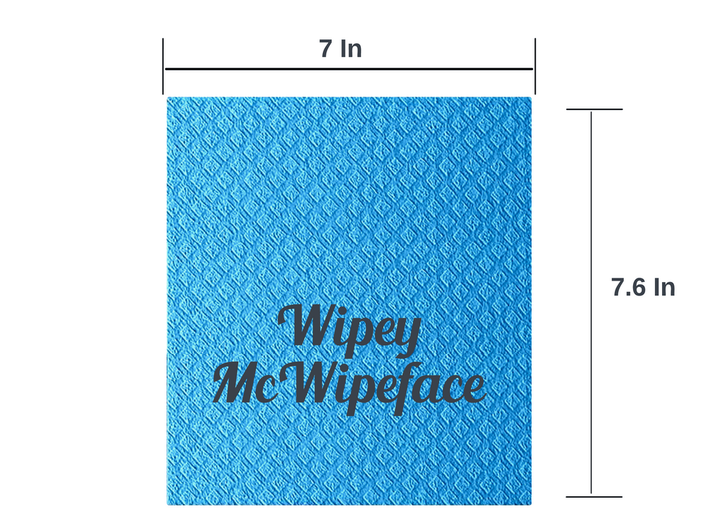 Swedish Dishcloths - Set of 10 "Wipey McWipeface" Design