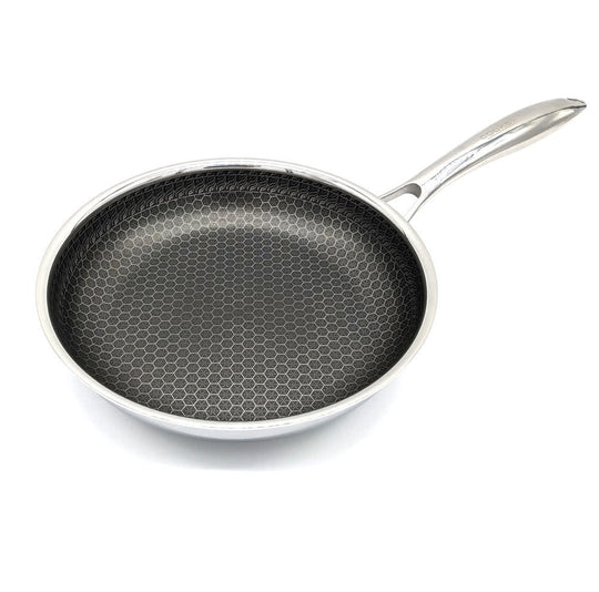 Hexagon Surface Hybrid Stainless Steel Frying Pan