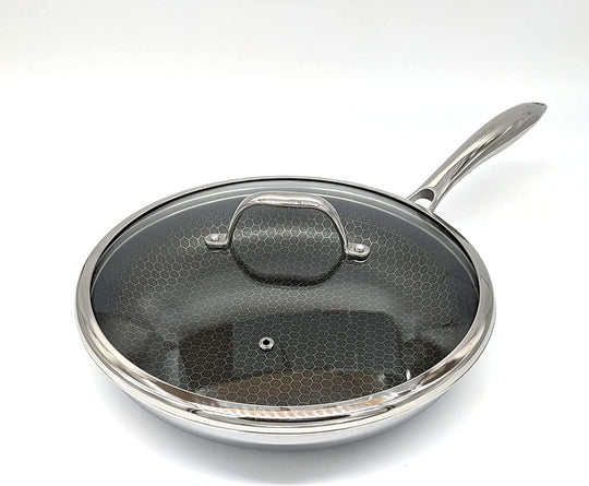 Hexagon Surface Hybrid Stainless Steel Frying Pan