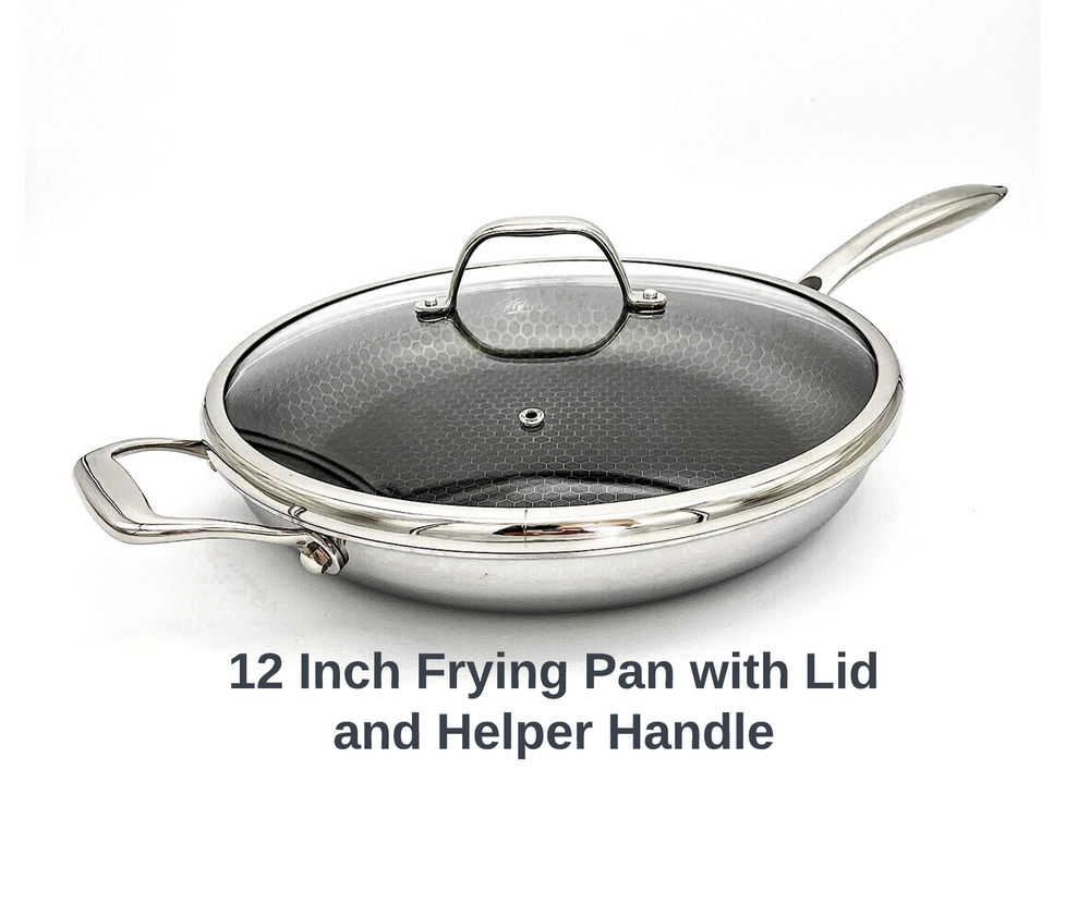 12 Inch Hybrid Stainless Steel Frying Pan with Stay-Cool Handle