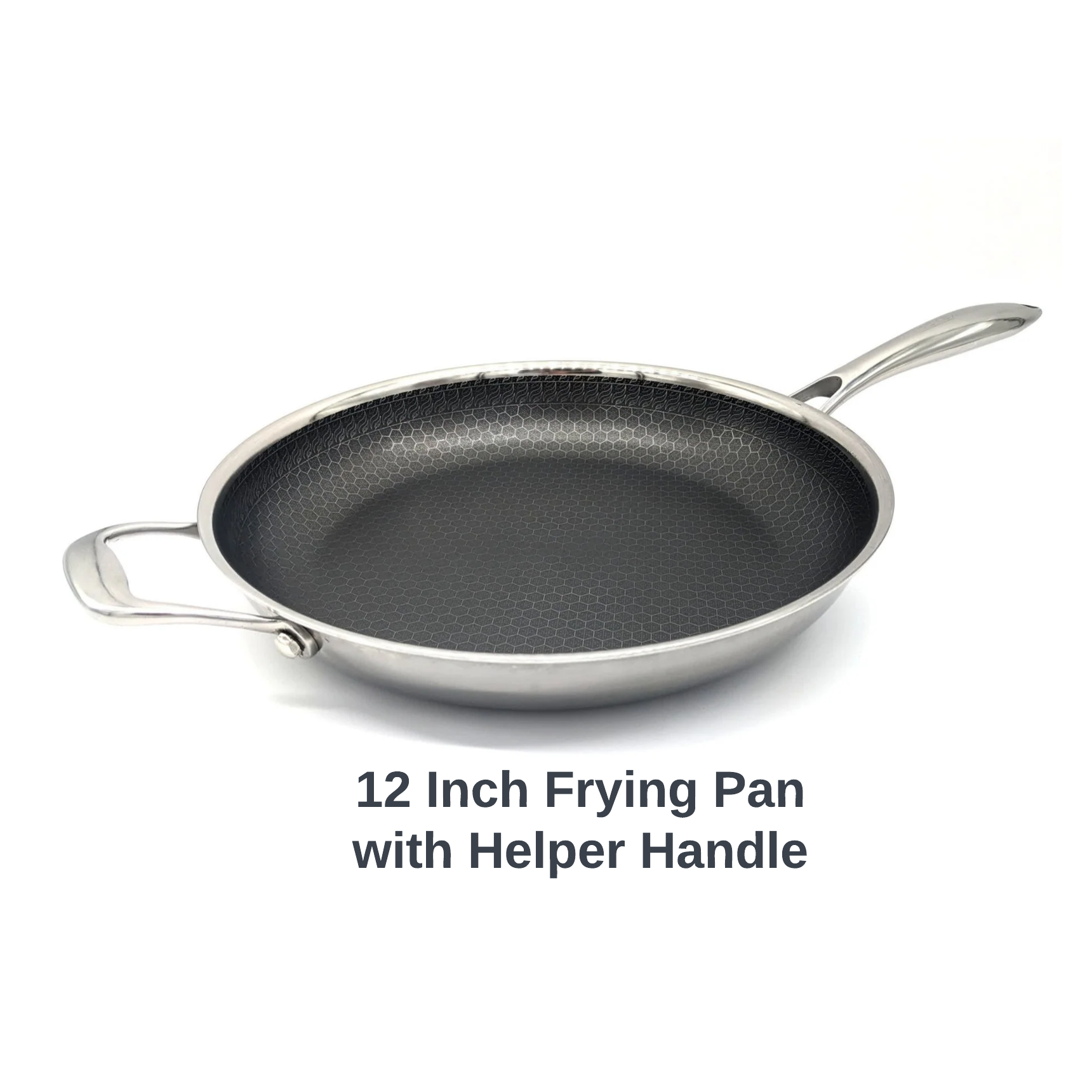 Hexclad 12 Skillet, Frying Pan, Fryer, Stainless Steel With Hexagon  Nonstick Surface, Tri-ply Construction, USED 