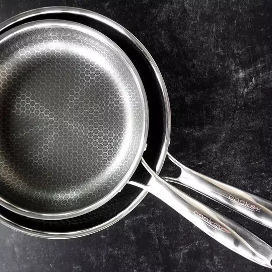 Cooksy 9 Inch Hexagon Surface Hybrid Stainless Steel Frying Pan