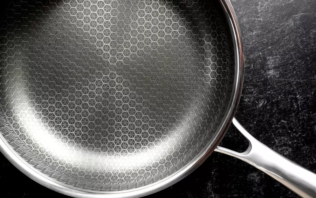 Hexagon Surface Hybrid Stainless Steel Frying Pan – Cooksy
