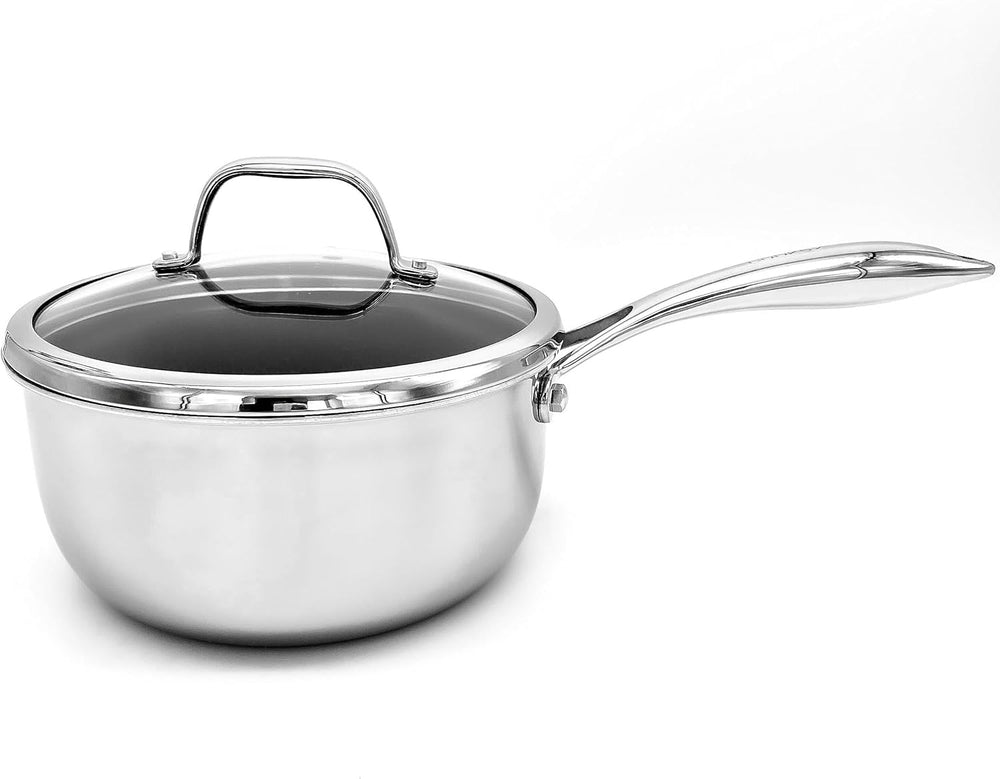 Hexagon Surface Hybrid Stainless Steel Saucepan with Lid