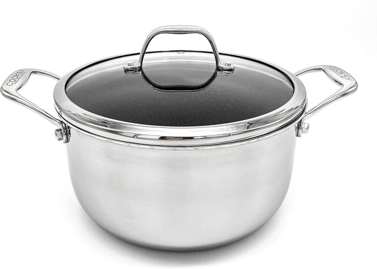 6.0 Quart Hexagon Surface Hybrid Stainless Steel Stock Pot with Lid