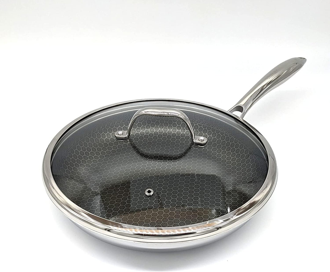 Cooksy 9 inch Stainless Honeycomb Hybrid Fry Pan