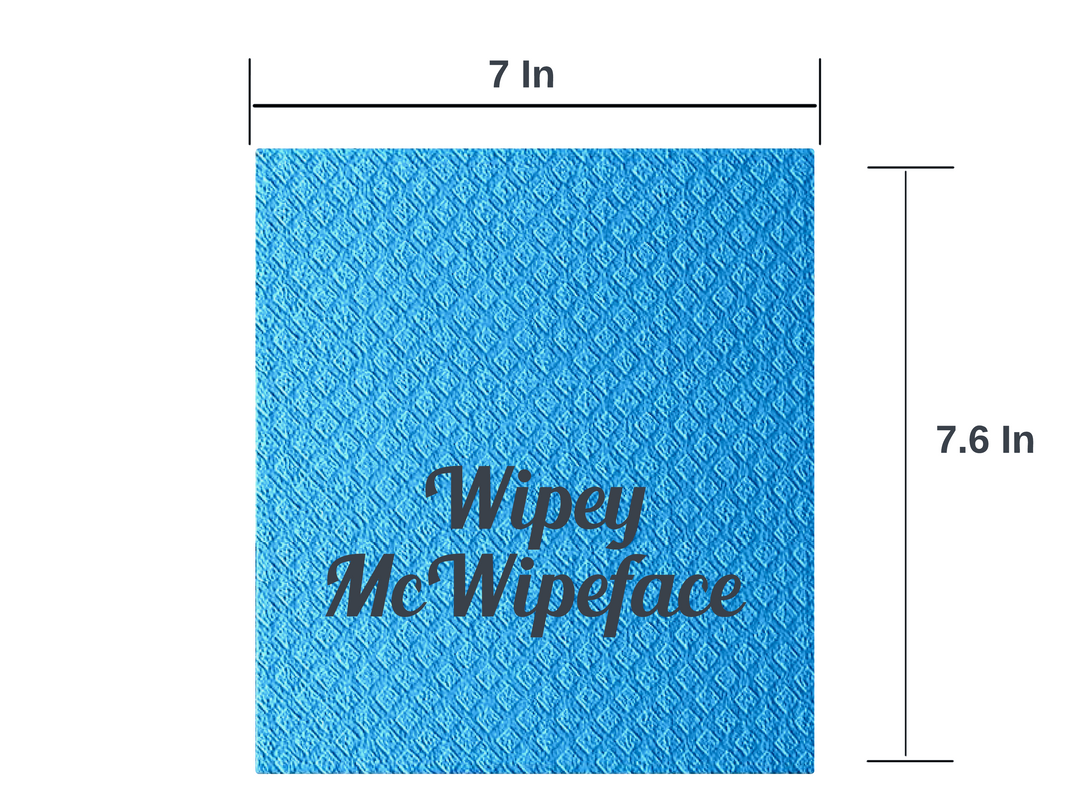 Swedish Dishcloths - Set of 10 "Wipey McWipeface" Design
