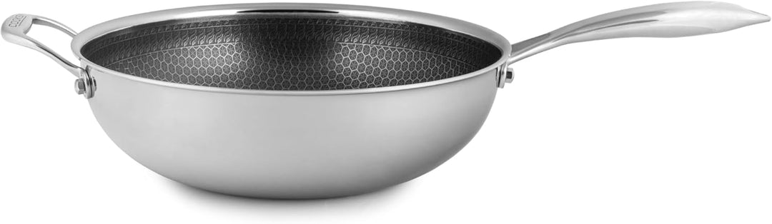 Hexagon Surface Hybrid Stainless Steel Wok