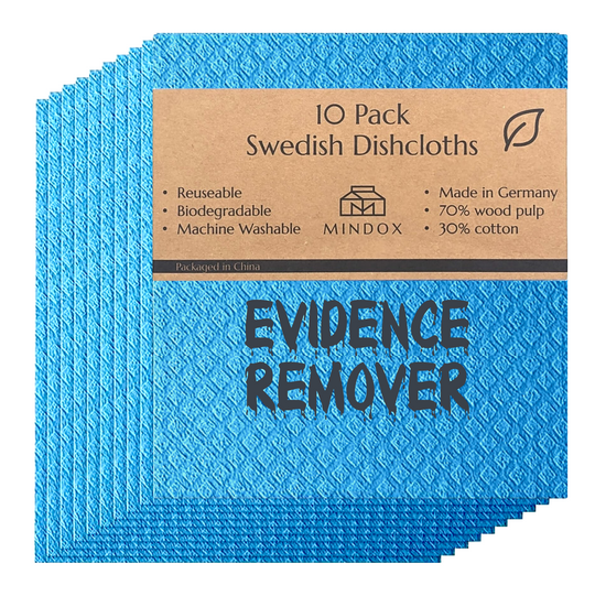 Swedish Dishcloths - Set of 10 "Evidence Remover" Design