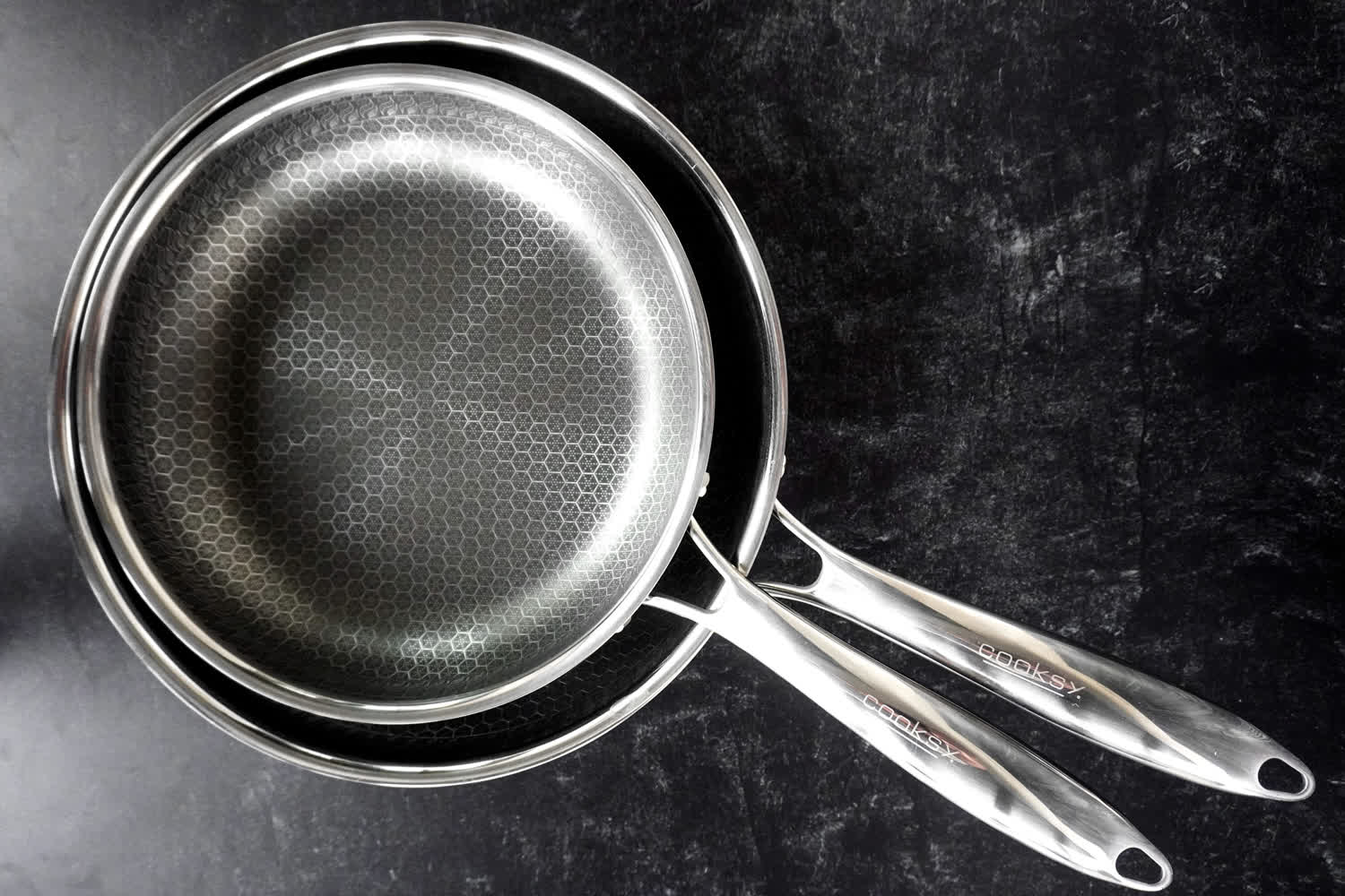 Cooksy Hexagon Stainless Hybrid Frying Pan - Stainless Steel